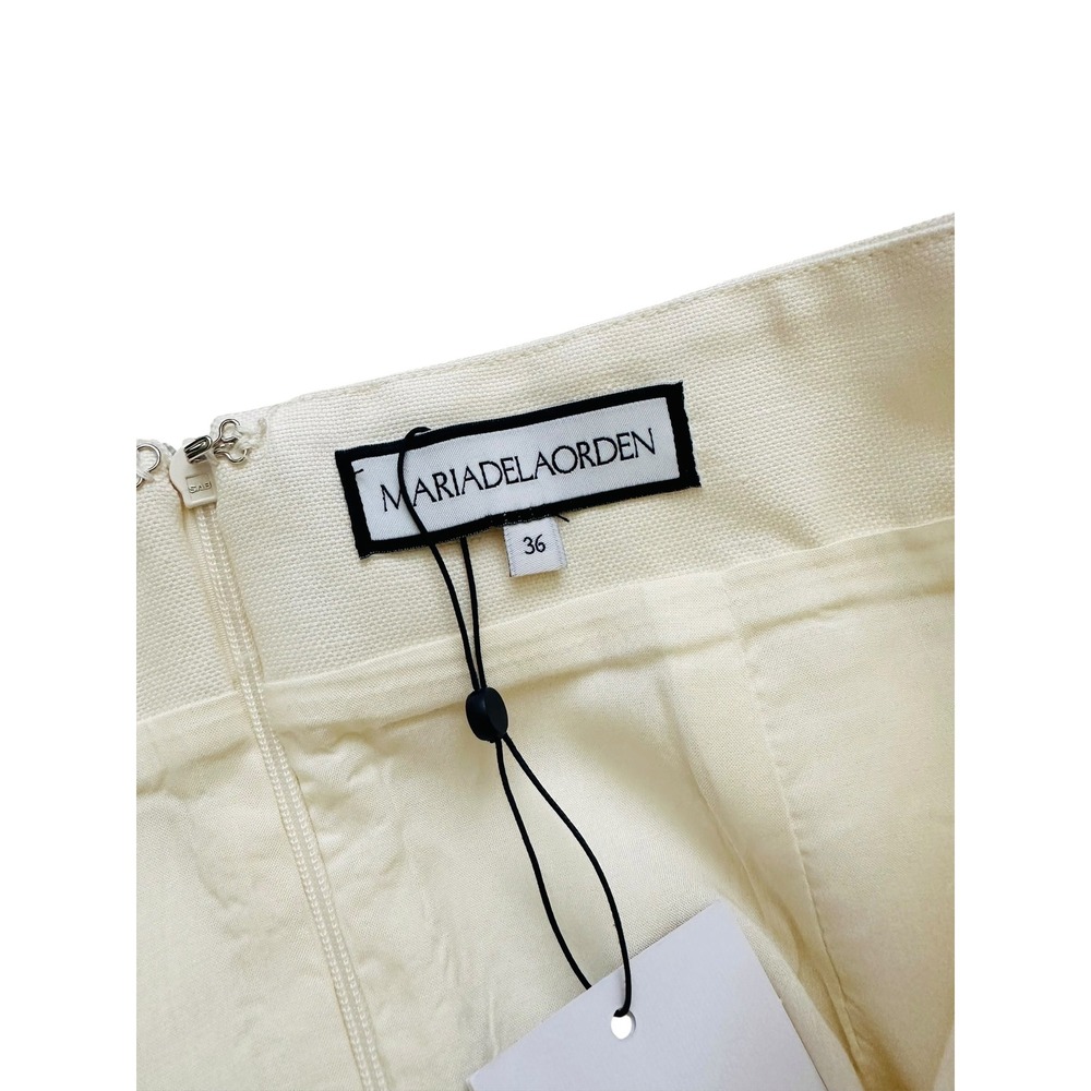 Minimalist Maria de la Orden Costa Skirt NWT White Midi 36 Cotton Hemp Coastal - Picture 2 of 7